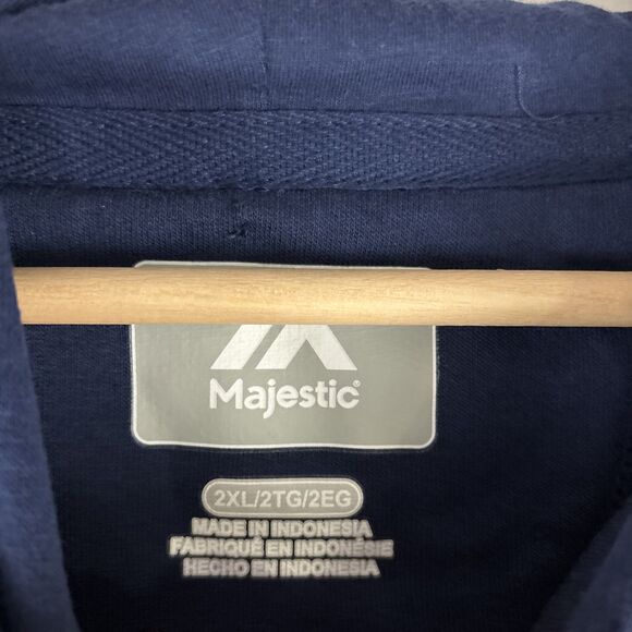 Majestic Cleveland Guardians Pullover Hoodie Navy Blue MLB Baseball Sz 2XL NWOT - Picture 3 of 6